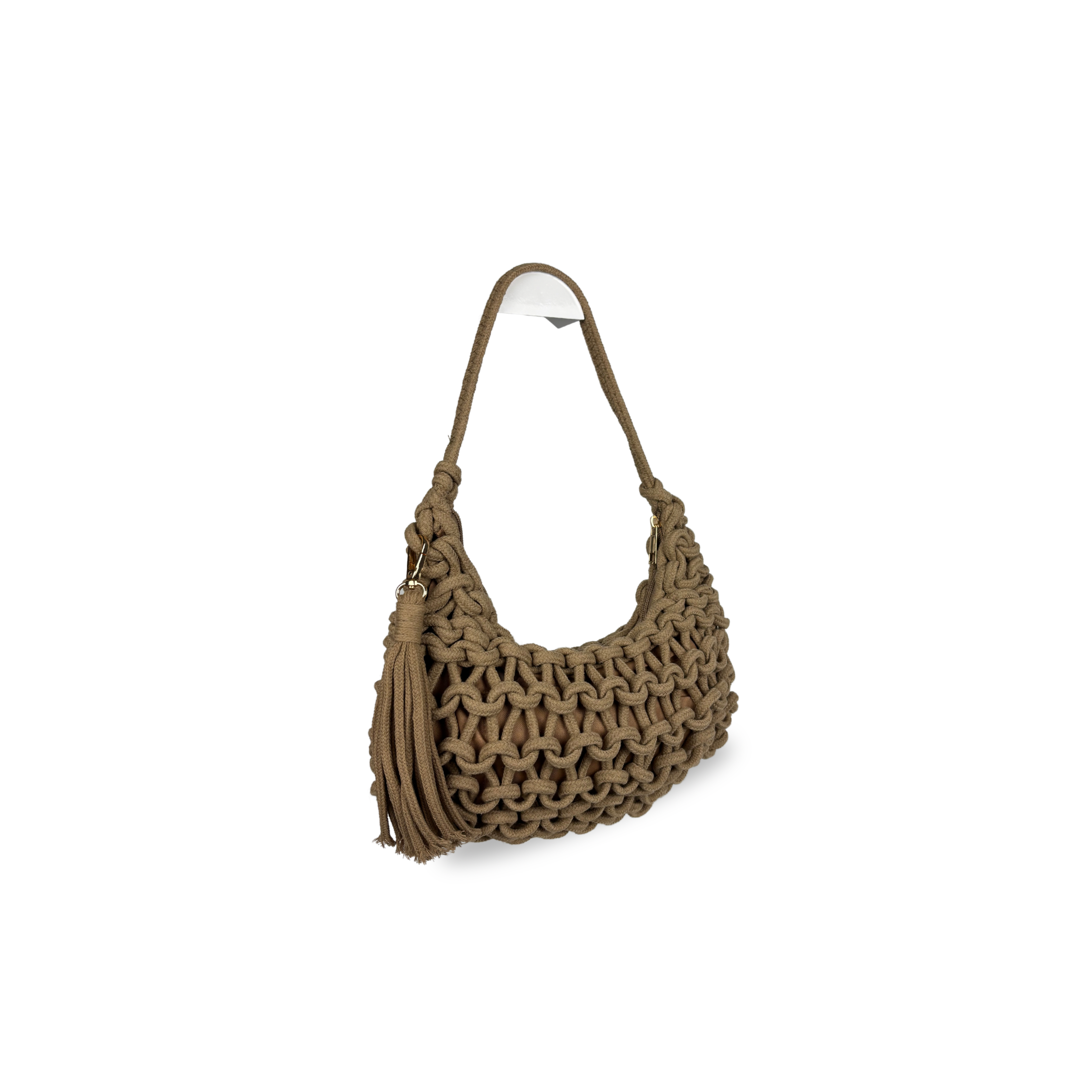 SAC EN MACRAMÉ TRÉSSÉ EN COTON