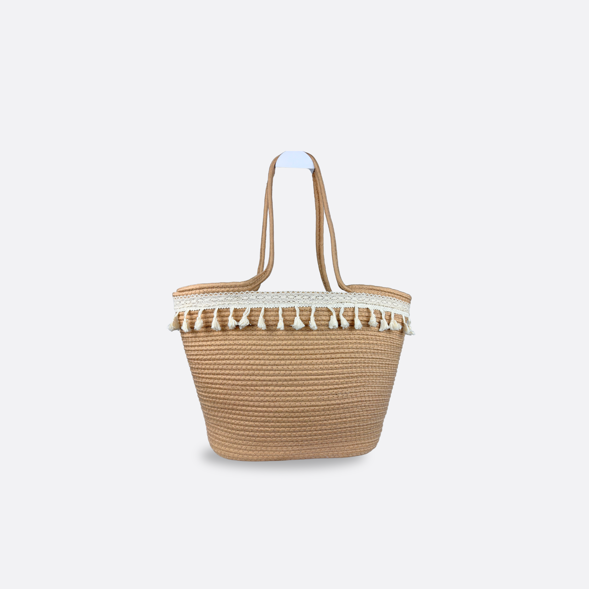 PANIER COTON NATUREL AVEC FRANGE