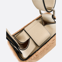 RIVIERA - Sac bandoulière rotin et cuir