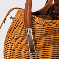 PORTOFINO - Sac à main rotin et cuir